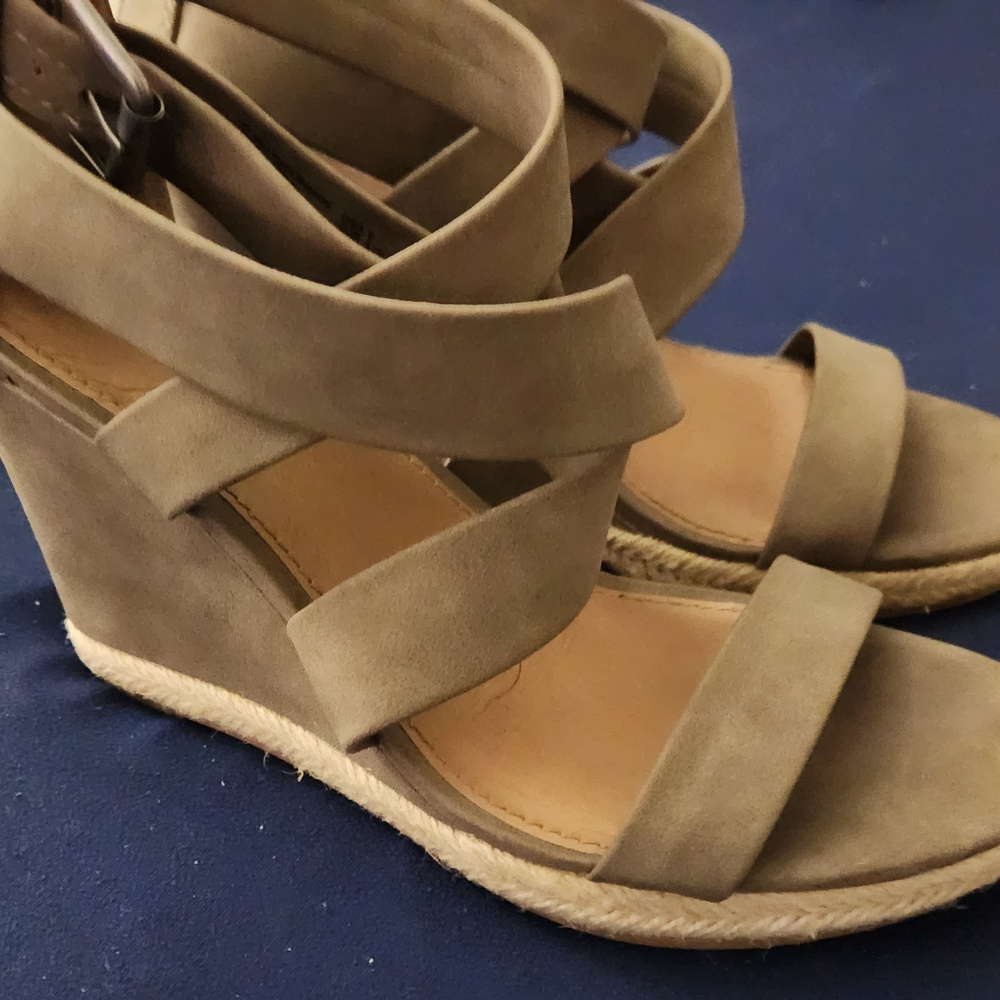 Brash Tan/Beige Wedge Sandals